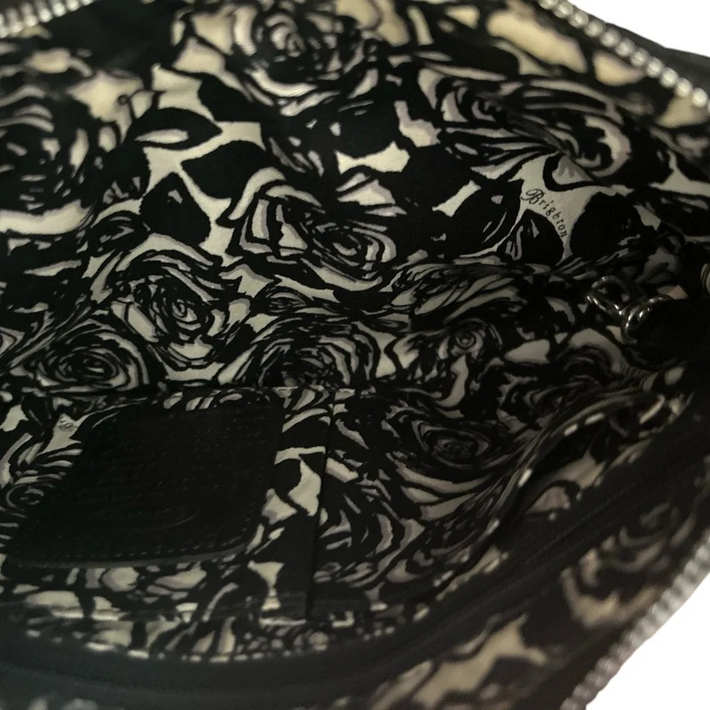 Brighton Women's Black Snakeskin Embossed Leather‎ Hobo Bag Purse
